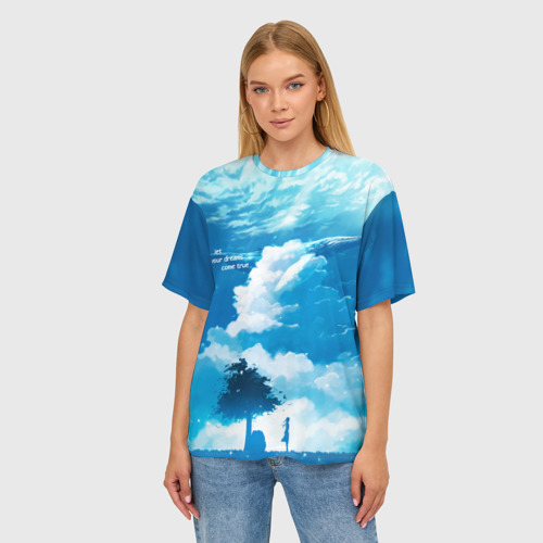 Женская футболка oversize 3D Let your dreams come true, цвет 3D печать - фото 3