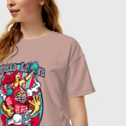 Женская футболка хлопок Oversize Регбист и чирлидер - фото 2