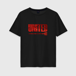 Женская футболка хлопок Oversize United Манчестер Юнайтед
