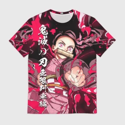Мужская футболка 3D Клинок рассекающий демонов - Незуко Камадо