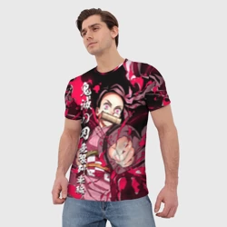 Мужская футболка 3D Клинок рассекающий демонов - Незуко Камадо - фото 2
