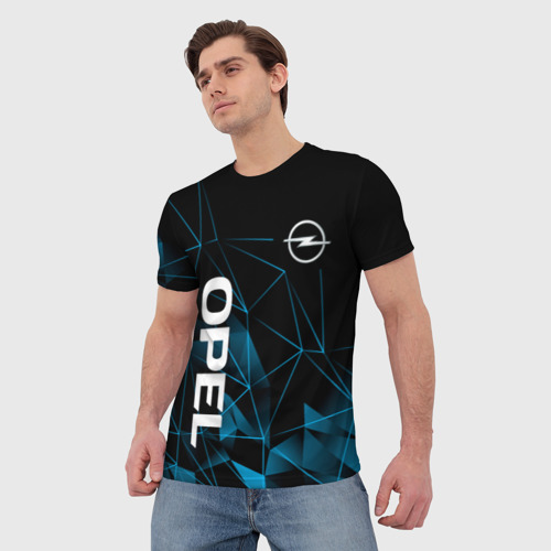 Мужская футболка 3D Opel, Опель геометрия, цвет 3D печать - фото 3