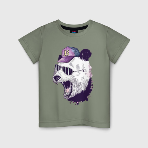 Детская футболка хлопок Cool Panda!, цвет авокадо