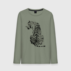 Мужской лонгслив хлопок Тигр со спины