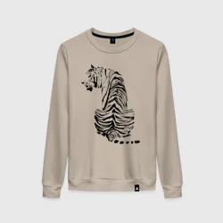 Женский свитшот хлопок Тигр со спины