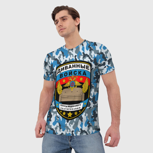 Мужская футболка 3D Диванные Войска (камуфляж), цвет 3D печать - фото 3