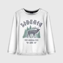 Детский лонгслив 3D Siberia из России с Любовью