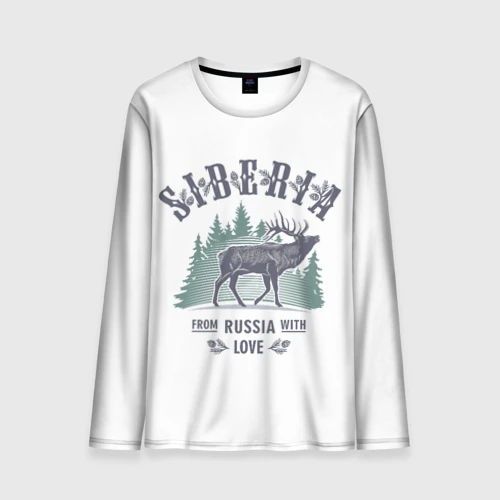 Мужской лонгслив 3D Siberia из России с Любовью