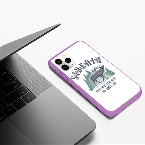 Чехол для iPhone 11 Pro Max матовый Siberia из России с Любовью, цвет фиолетовый - фото 5