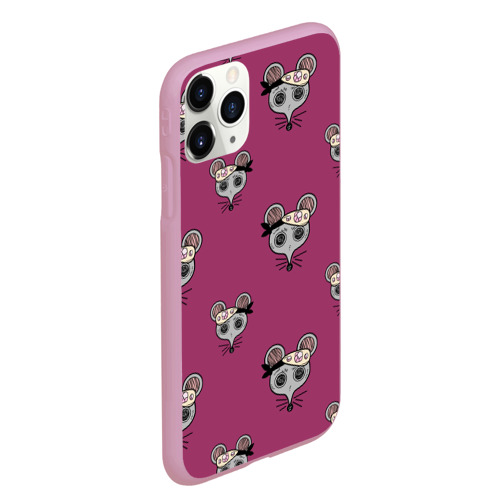 Чехол для iPhone 11 Pro Max матовый Ниндзя-мыши. Клинок, рассекающий демонов. Kimetsu no Yaiba, цвет розовый - фото 3
