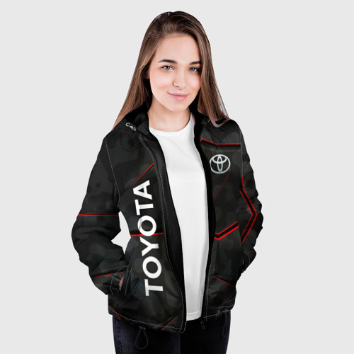 Женская куртка 3D Toyota sport Auto, цвет черный - фото 4