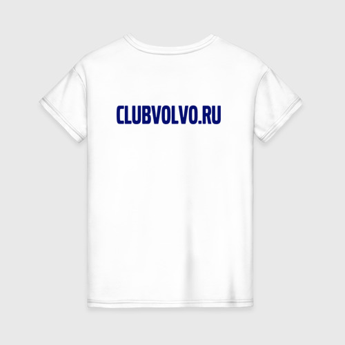 Женская футболка хлопок с принтом CLUB VOLVO, вид сзади #1