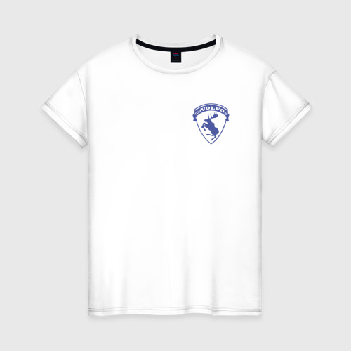 Женская футболка хлопок с принтом CLUB VOLVO, вид спереди #2