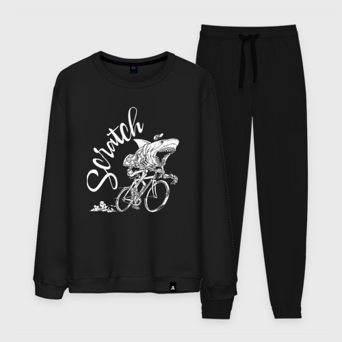 Мужской костюм хлопок Scratch - трековые велогонки, цвет черный