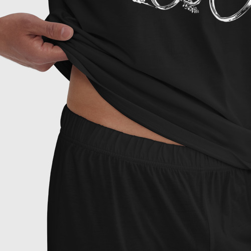 Мужская пижама хлопок Scratch - трековые велогонки, цвет черный - фото 6