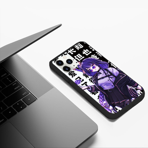 Чехол для iPhone 11 Pro Max матовый Genshin Impact: стильная Баал Шогун Райден, цвет черный - фото 5