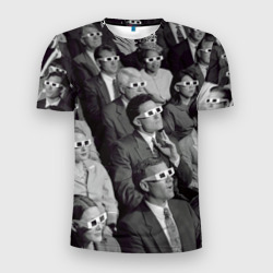 Мужская футболка 3D Slim Люди смотрят кино в 3d очках
