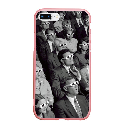 Чехол для iPhone 7Plus/8 Plus матовый Люди смотрят кино в 3d очках, цвет баблгам