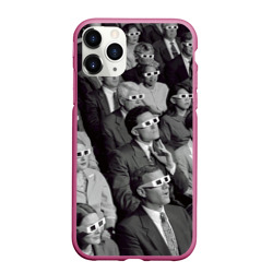 Чехол для iPhone 11 Pro Max матовый Люди смотрят кино в 3d очках