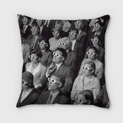 Подушка 3D Люди смотрят кино в 3d очках - фото 2