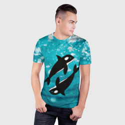 Мужская футболка 3D Slim Косатка в океане - фото 2