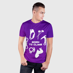 Мужская футболка 3D Slim Рожден, чтобы лазить по скалам - фото 2