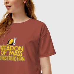 Женская футболка хлопок Oversize Оружие массового строительства - фото 2