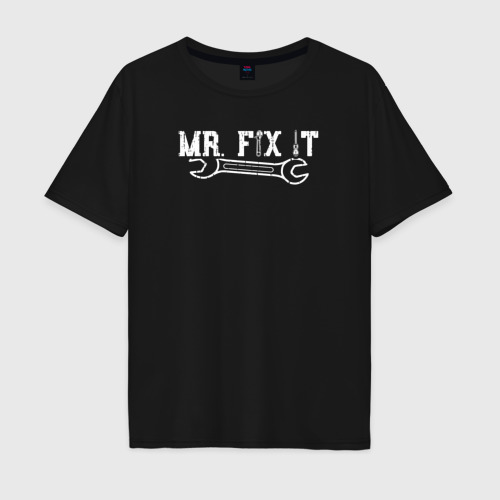 Мужская футболка хлопок Oversize Mr. Fix IT, цвет черный