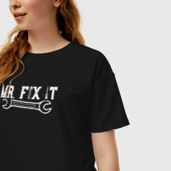 Женская футболка хлопок Oversize Mr. Fix IT - фото 2