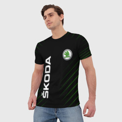 Мужская футболка 3D Skoda Шкода Полосы - фото 2