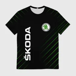 Мужская футболка 3D Skoda Шкода Полосы