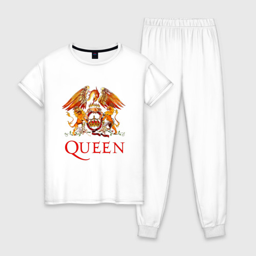 Женская пижама хлопок с принтом Queen, логотип, вид спереди #2