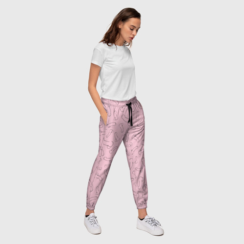 Женские брюки 3D с принтом Фаллос, вид сбоку #3
