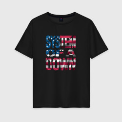 Женская футболка хлопок Oversize System of a Down Флаг США
