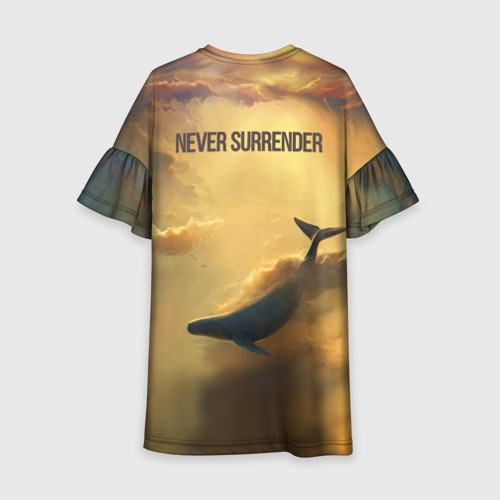 Детское платье 3D Never surrender - кит, цвет 3D печать - фото 2