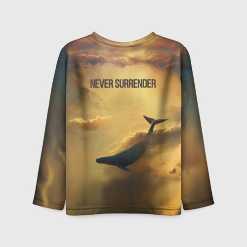Детский лонгслив 3D Never surrender - кит - фото 2