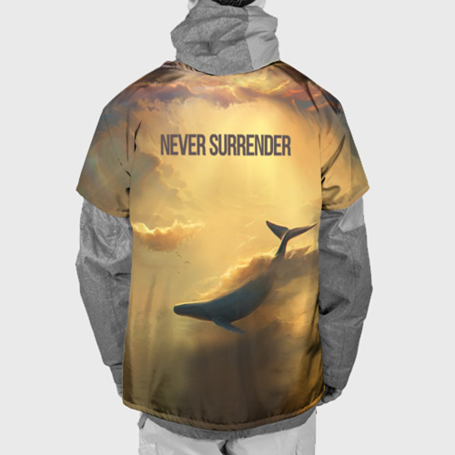 Накидка на куртку 3D Never surrender - кит, цвет 3D печать - фото 2