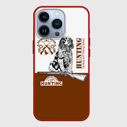 Чехол для iPhone 13 Pro Охотничья Собака, цвет красный