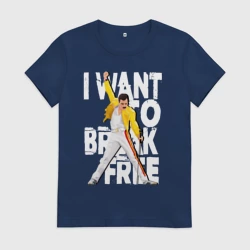 Женская футболка хлопок Queen I want to break free