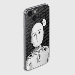 Чехол для iPhone 15 силиконовый с защитой камеры One Punch Man - Сайтама Ванпанчмен - фото 2