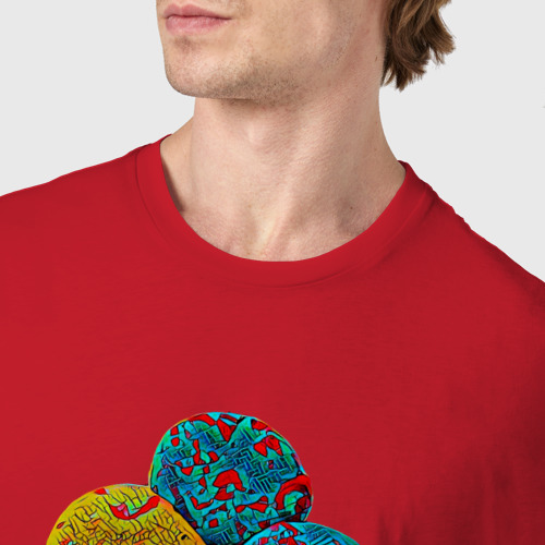Мужская футболка хлопок Яркое мороженое рожок / Арт, цвет красный - фото 6