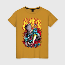Женская футболка хлопок Монстр убийца гном