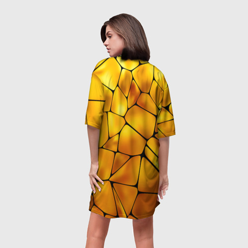 Платье-футболка 3D Lamborghini Gold плиты, цвет 3D печать - фото 4