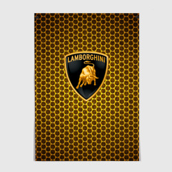 Постер Lamborghini gold соты