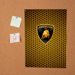 Постер Lamborghini gold соты - фото 2