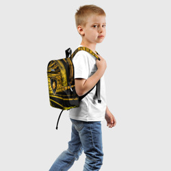 Рюкзак с принтом [Lamborghini] - Следы от шин для ребенка, вид сзади №1. Цвет основы: белый