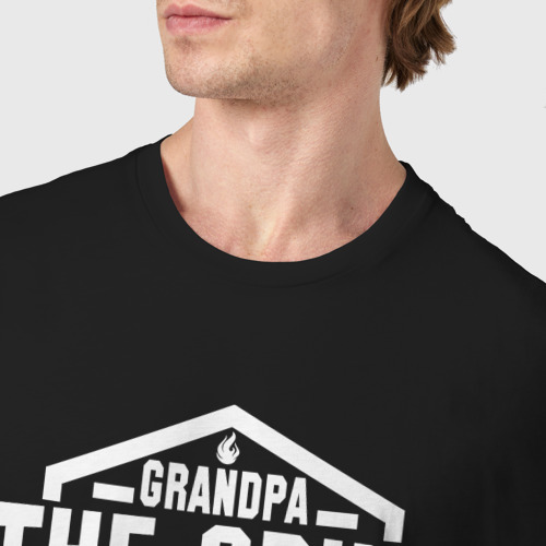 Мужская футболка хлопок Дедушка - гриль мастер, цвет черный - фото 6