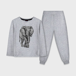 Детская пижама с лонгсливом хлопок Огромный могучий слон