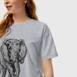 Женская футболка хлопок Oversize Огромный могучий слон - фото 2