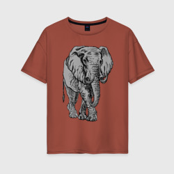Женская футболка хлопок Oversize Огромный могучий слон